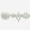 50mm Oxford Bright White Ball Finial Curtain Pole