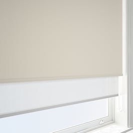 AquaLuxe Linen & White Double Roller Blind