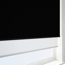 Aqualuxe Black & SunVue White Double Roller Blind