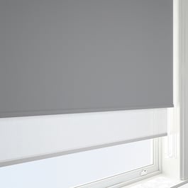 Aqualuxe Granite & SunVue White Double Roller Blind