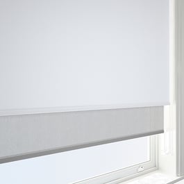 Aqualuxe White & SunVue Dove Grey Double Roller Blind