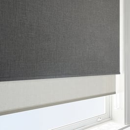 Leniro Blackout Mole Grey & Natural Double Roller Blind