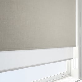 Leniro Blackout Natural & White Double Roller Blind