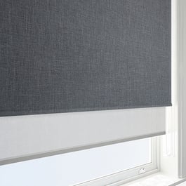 Leniro Blackout Rock Grey & Grey Double Roller Blind