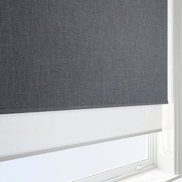 Leniro Blackout Rock Grey & White Double Roller Blind