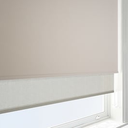 Carnival Blackout Taupe & Natural Double Roller Blind