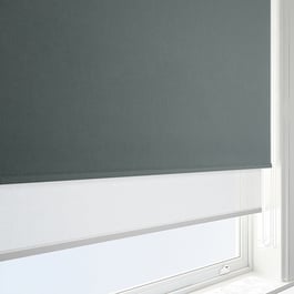 Optima Blackout Anthracite Grey & White Double Roller Blind
