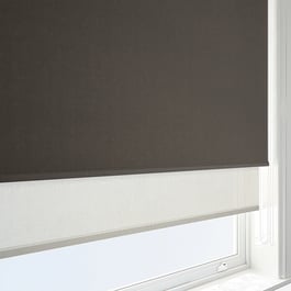 Optima Blackout Brown & SunVue Cream Double Roller Blind