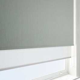 Optima Blackout Cool Grey & White Double Roller Blind