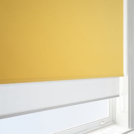 Optima Blackout Daffodil Yellow & White Double Roller Blind