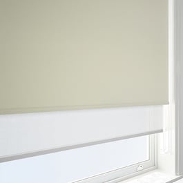 Optima Blackout Greige & White Double Roller Blind