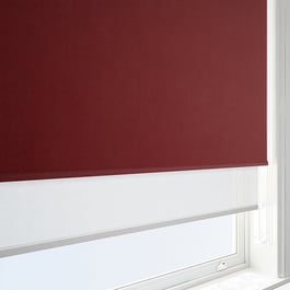 Optima Blackout Merlot Red & White Double Roller Blind