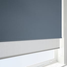 Optima Blackout Midnight Blue & Grey Double Roller Blind