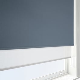 Optima Blackout Midnight Blue & White Double Roller Blind