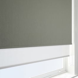 Optima Blackout Pewter & White Double Roller Blind