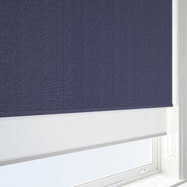 Supreme Blackout Indigo & White Double Roller Blind