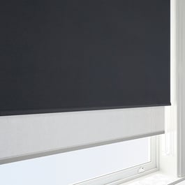 Supreme Blackout Jet & Grey Double Roller Blind