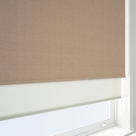 Supreme Blackout Mushroom & Natural Double Roller Blind