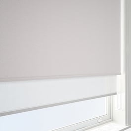 Supreme Blackout Pebble & White Double Roller Blind