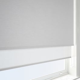 Plaza Steel & White Double Roller Blind