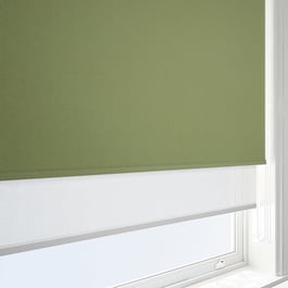 Pop Blackout Fern & White Double Roller Blind
