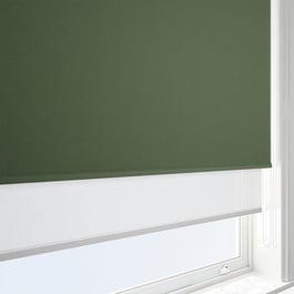 Pop Blackout Ivy & White Double Roller Blind