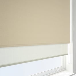 Supreme Blackout Sand & Natural Double Roller Blind
