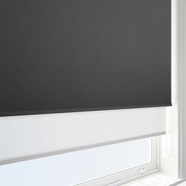 Spectrum Blackout Anthracite & White Double Roller Blind