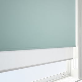 Spectrum Blackout Mint & White Double Roller Blind