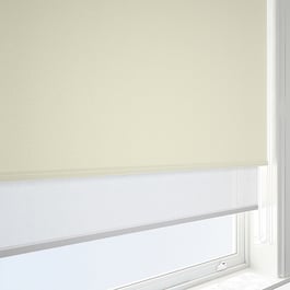 Supreme Blackout Cream & SunVue White Double Roller Blind