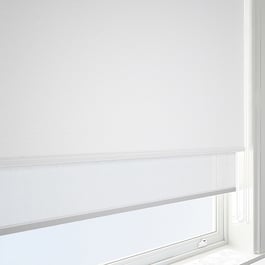 Supreme Blackout White & SunVue White Double Roller Blind