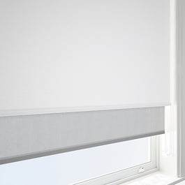 Supreme Blackout White & SunVue Dove Grey Double Roller Blind