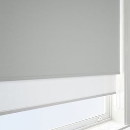 Supreme Blackout Dove Grey & White Double Roller Blind