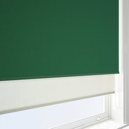 Supreme Blackout Forest Green & Cream Double Roller Blind