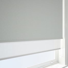 Supreme Blackout Linen & White Double Roller Blind
