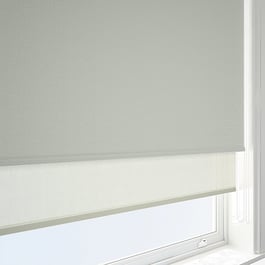 Supreme Blackout Mist Grey & Cream Double Roller Blind
