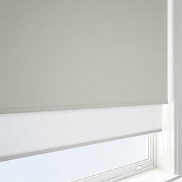 Supreme Blackout Mist Grey & White Double Roller Blind