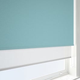 Supreme Blackout Ocean Green & White Double Roller Blind