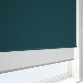 Supreme Blackout Peacock & Grey Double Roller Blind