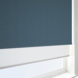 Supreme Blackout Prussian Blue & White Double Roller Blind