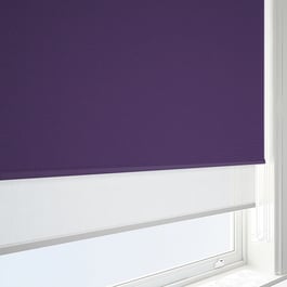Supreme Blackout Purple & White Double Roller Blind