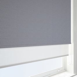 Supreme Blackout Seal & White Double Roller Blind