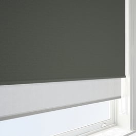 Supreme Blackout Shadow Grey & Grey Double Roller Blind