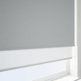Supreme Blackout Storm Grey & White Double Roller Blind