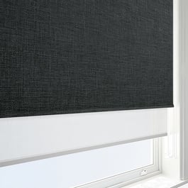 Voga Blackout Slate Grey & White Double Roller Blind