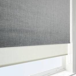 Voga Blackout Smoke Grey & Cream Double Roller Blind