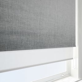 Voga Blackout Smoke Grey & White Double Roller Blind
