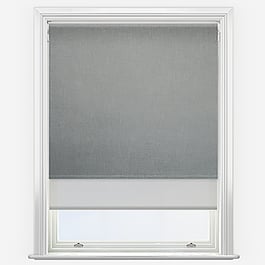 Leniro Blackout Dove Grey & Grey Double Roller Blind