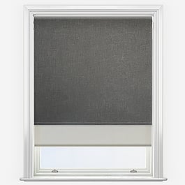 Leniro Blackout Mole Grey & Natural Double Roller Blind
