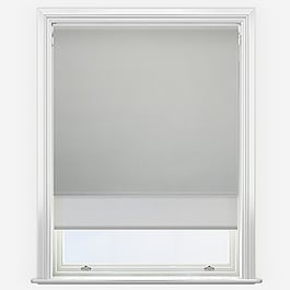Leniro Blackout Pebble Grey & Grey Double Roller Blind